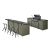 Grandpro Aluminium buitenkeuken (Sage Green) Bar & Grill met koelkast & spoelbak - Crossray C4 barbecue
